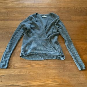 Grey crossover in front hollister sweater